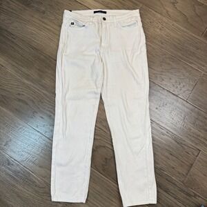 KanCan Womens White Denim‎ Jeans Size 28 High Rise USA Made Straight Leg